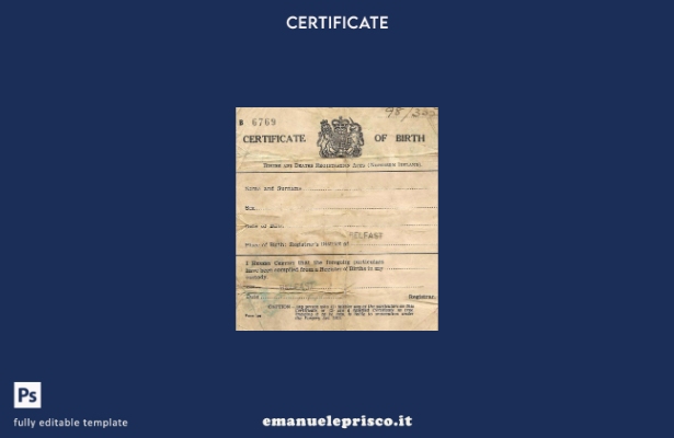 modello di certificazione di nascita del registro delle nascite e dei decessi de